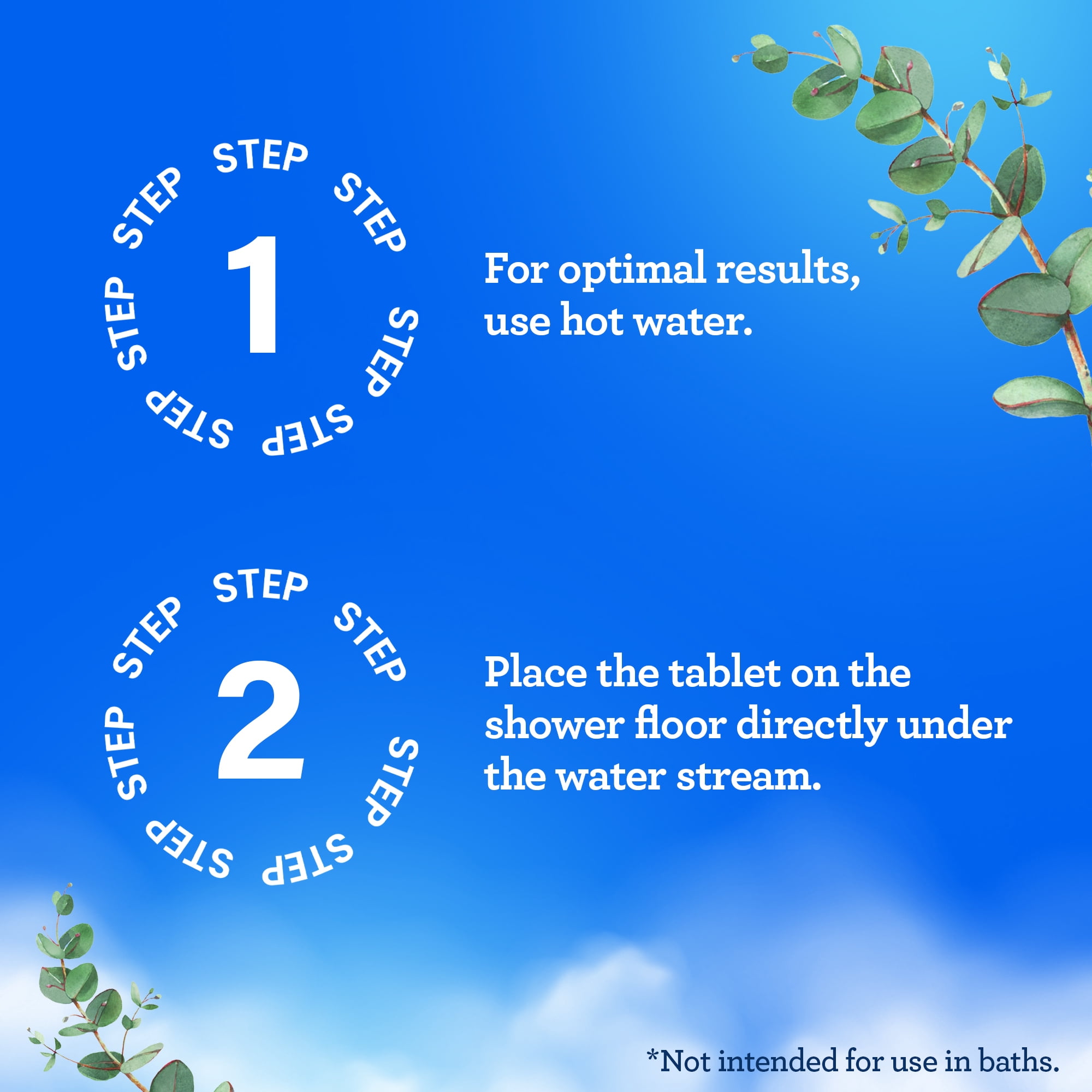 Equate Vapor Shower Tablets - Non-Medicated - Eucalyptus & Menthol Scented Steamers - 5 Count