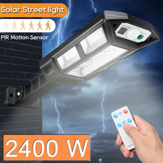 2400w Led Solar Flood Light With Remote Control 3 Lighting Modes Motion