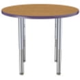 thumbnail image 3 of ECR4Kids 36in Round Contour Thermo-Fused Adjustable Activity Table Oak/Eggplant/Silver - Super Leg, 3 of 8