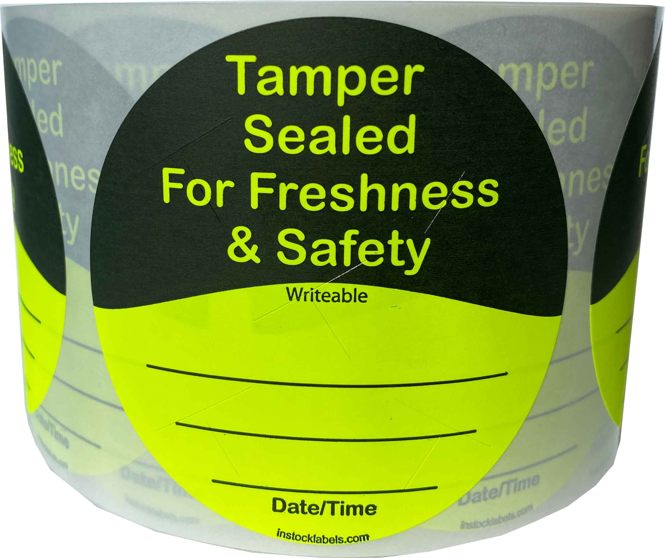 Food Delivery Tamper Evident Stickers 3" Inches Round 500 Pack