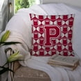 thumbnail image 3 of Letter P Football Crimson, grey and white Fabric Decorative Pillow, 3 of 4