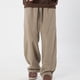 thumbnail image 1 of Pantalones largos de lana para hombre, moda, gruesos, sólidos, informales, cintura elástica, bolsillos, pantalones cargo para hombre, 1 of 9