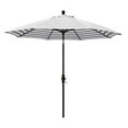 thumbnail image 7 of California Umbrella Golden State Series 9 Ft Octagonal Aluminum Collar Tilt Patio Umbrella W/ Crank Lift - Stone Black Frame / Olefin Gray White Cabana Stripe Canopy, 7 of 7