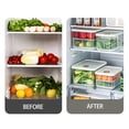 thumbnail image 4 of melotizhi Refrigerator Preservation Storage Box Plastic Transparent Box With Lid Drain Refrigerator Sorting Box Divided Storage Box, Clear, 4 of 8