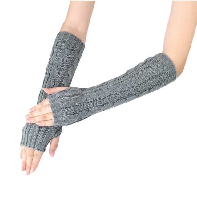 Gants d'Hiver Mode Tricotés Chauds Demi-Ouverture Doigt Bras