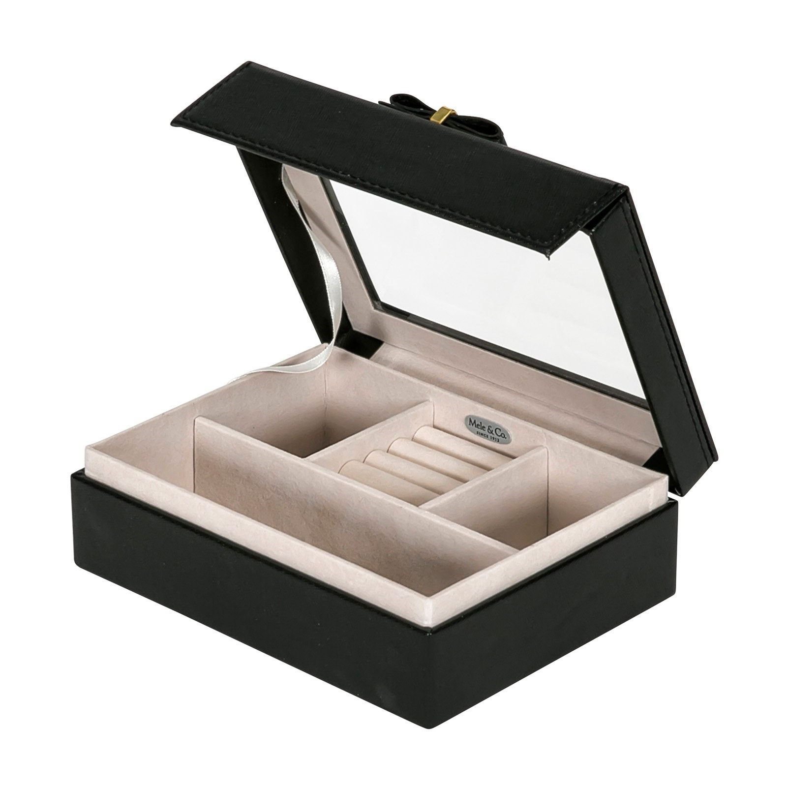 Mele & Co. Mele & Co. Dixie Glass Top Jewelry Box Black 7.25W x 5