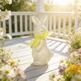 thumbnail image 7 of Rijanmt Easter Resin Bow Bunny Sculpture Garden Ornament,4.5 In H Easter Playing Rabbit Statue Fireplace Decor,Imitation Wooden Bunny Sculpture Desktop Statues,For Table Indoor Outdoor Decoration,A, 7 of 7