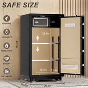 TigerKing 7.2 Cu. Ft. Heavy Duty Safe Box, Digital Combination Lock, Steel Construction, Removable Shelves for Home Hotel Office, 132lbs, Black