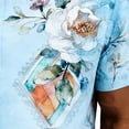 thumbnail image 4 of Mens Casual de Manga Corta Botón Abajo Camisas de Vacaciones Impresa Blusa de Cuello Abierto, Top de Verano Transpirable, 4 of 7