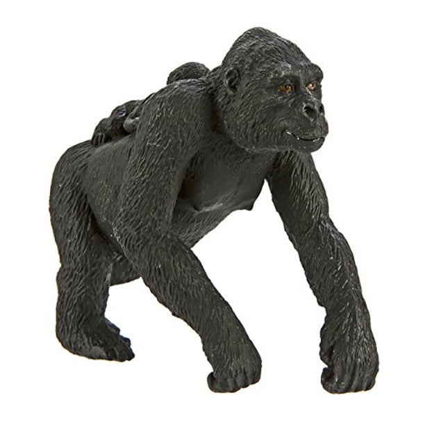 Safari Ltd Wild Safari Wildlife - Gorila de las tierras bajas con bebé - Modelo de figura de juguete realista pintado a mano - Construcción de calidad con materiales seguros y sin BPA - Para edades de Safari Ltd. 294729