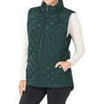 thumbnail image 2 of A2Y Women's Diamond Quilted Padding Zip Front Side Pockets Vest Huntergreen XL, 2 of 3