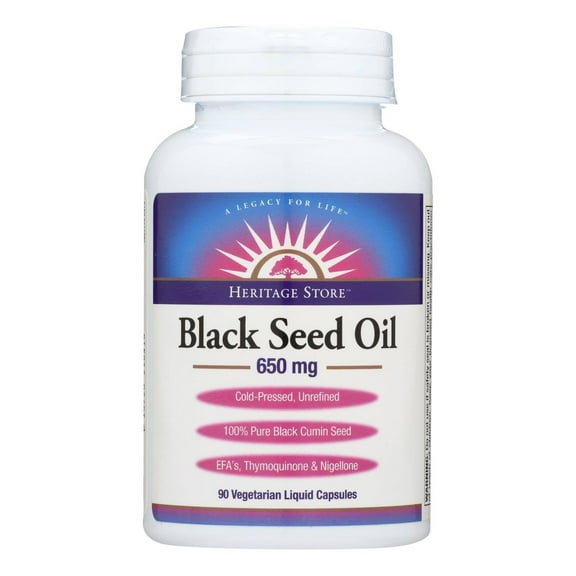 Heritage Store Black Seed Oil Dietary Supplement - 1 Each - 90 VCAP