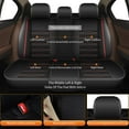 thumbnail image 4 of DIKSOAKR Leather Car Seat Cover Fit for Ford EcoSport 2018-2025 Faux Leather Car Seat Protector Vehicle Cushion Covers Compatible Airbag Waterproof Full Set 5 Seats Black&Redline, 4 of 7