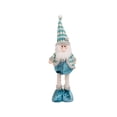 thumbnail image 2 of Blue Santa Standing Figure, Telescoping Christmas Doll Decor, Vintage Plaid Fabric Stretchable Figures, for Xmas Tree Home Party Festive Decor Christmas New Year Gift, Holiday Display Collection, 2 of 6