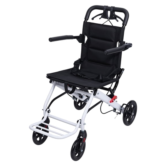 Birinta Portable Transit Travel Wheelchair – Folding Transport Wheelchair for Adults & Seniors, Supports 180lbs, Lightweight Aluminum Design, Ideal for Narrow Doorways