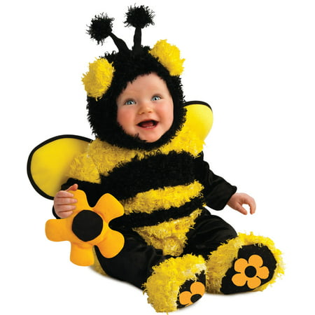 New Childs Fluffy Buzzy Bee Costume With Wings