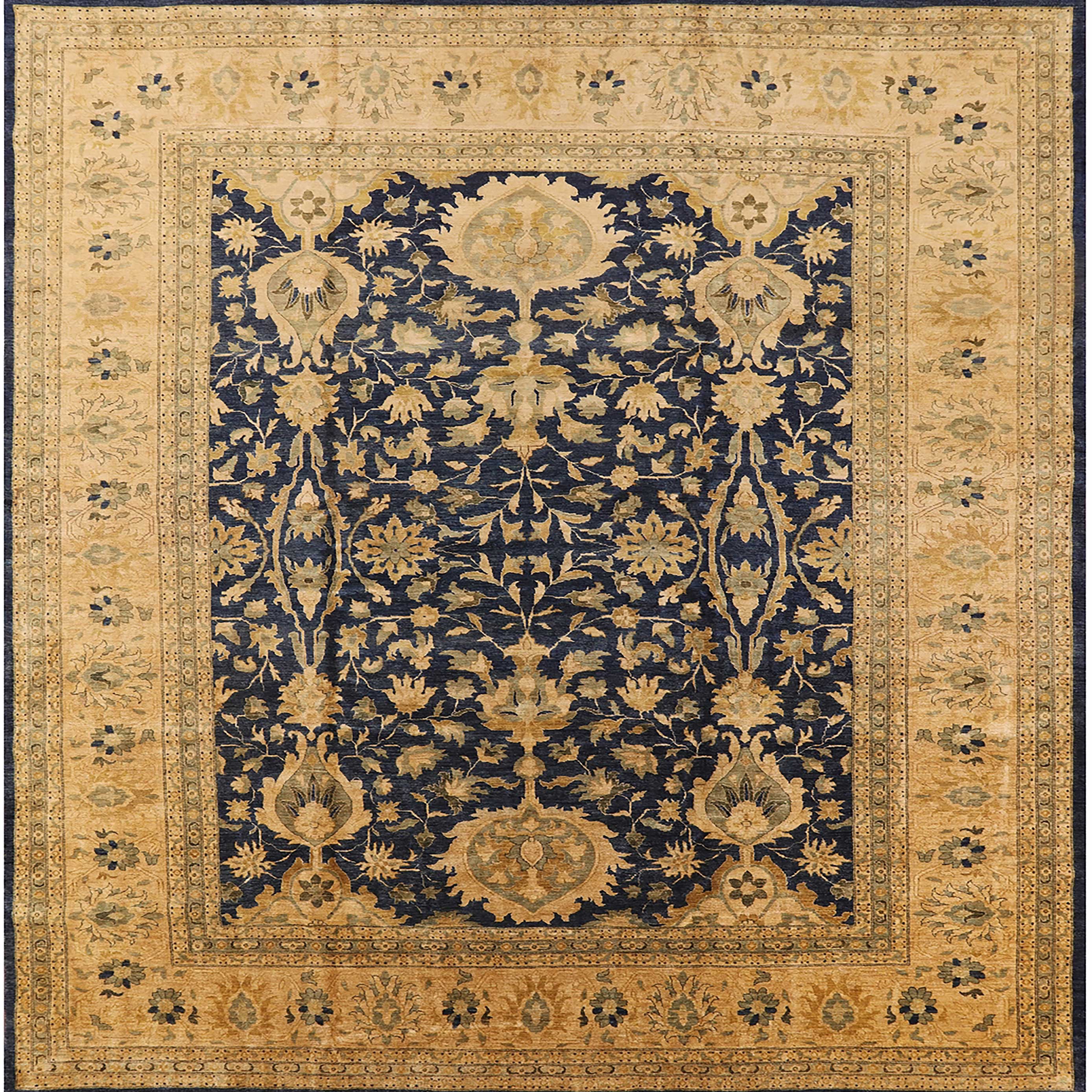 Ahgly Company Indoor Square Mid-Century Modern Orange Oriental Area ...