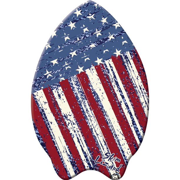 35 Inch Edge Series Wood Skim Board, Red White and Blue