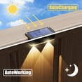 thumbnail image 4 of Peasur Solar Fence Lights, Outdoor Deck & Railing Lights, Waterproof LED Step Lighting for Yard, Patio, Stairs - Warm White, 4 of 7