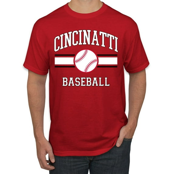 Wild Bobby City of Cincinnati Baseball Fantasy Fan Sports Men's T-Shirt, Red, 5X-Large