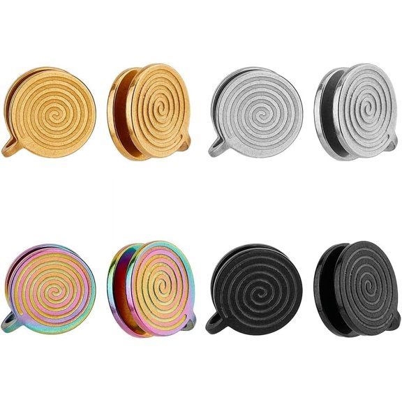 Spiral Compression Clip Earrings, Stainless Steel, No Piercing, 4 Colors