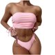thumbnail image 1 of Traje de baño de playa con correa superior de tubo trasero de color sólido dividido sexy para mujer Fridja  nalpqowj23412, 1 of 5