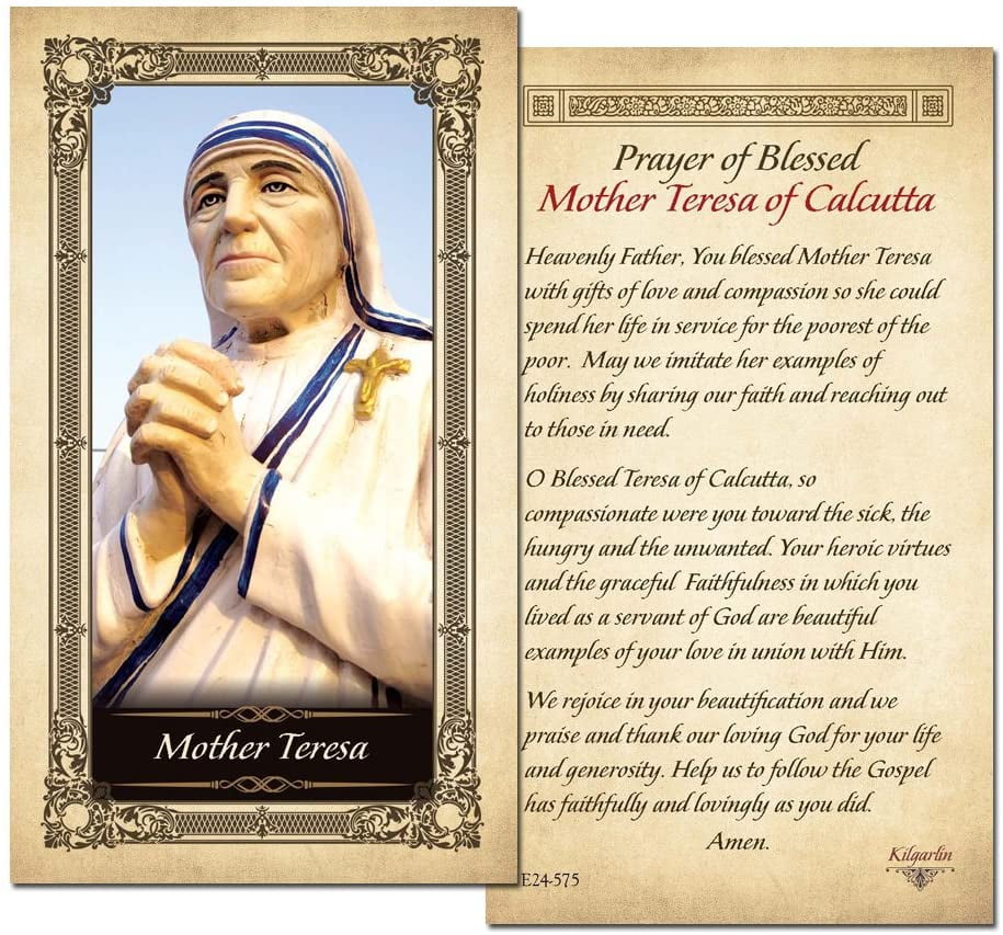 Blessed Mother Teresa Of Calcutta Laminated Prayer Card - Pack Of 10 ...