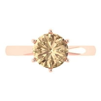 2 ctw Solitaire Anniversary Ring for Women | Round Cut Yellow Moissanite | Hyperallergenic Solid 18K Rose Gold