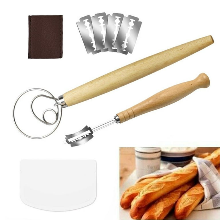 Kitchen Slashing Tool Razor Cutter with Leather Bag Dough Scoring Tools  Bread Lame Cutter Danish Dough Whisk French Bread Scorer 