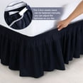 thumbnail image 5 of Unique Bargains 16" Drop Elastic Ruffles Brushed Bed Skirt Twin Navy Blue, 5 of 8