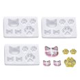 thumbnail image 1 of Paquete de 3 moldes de resina, moldes de fundición de joyería, molde colgante de silicona, moldes de resina, fabricación de joyas, herramientas artesanales DIY, pata de gato, 1 of 7
