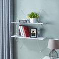 thumbnail image 2 of Danya B. WL201 Two Level Grey Shelving System with Black Wire Brackets, 2 of 5
