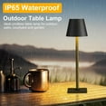 thumbnail image 5 of 2 Pack Rechargeable Table Lamp - Cordless LED Lamp with 6000mAh Battery Operated LED Desk Lamp, Portable Table Light Outdoor for Dinner Patio Restaurant Bar Bedroom Coffee Shop Night Light(Black), 5 of 8