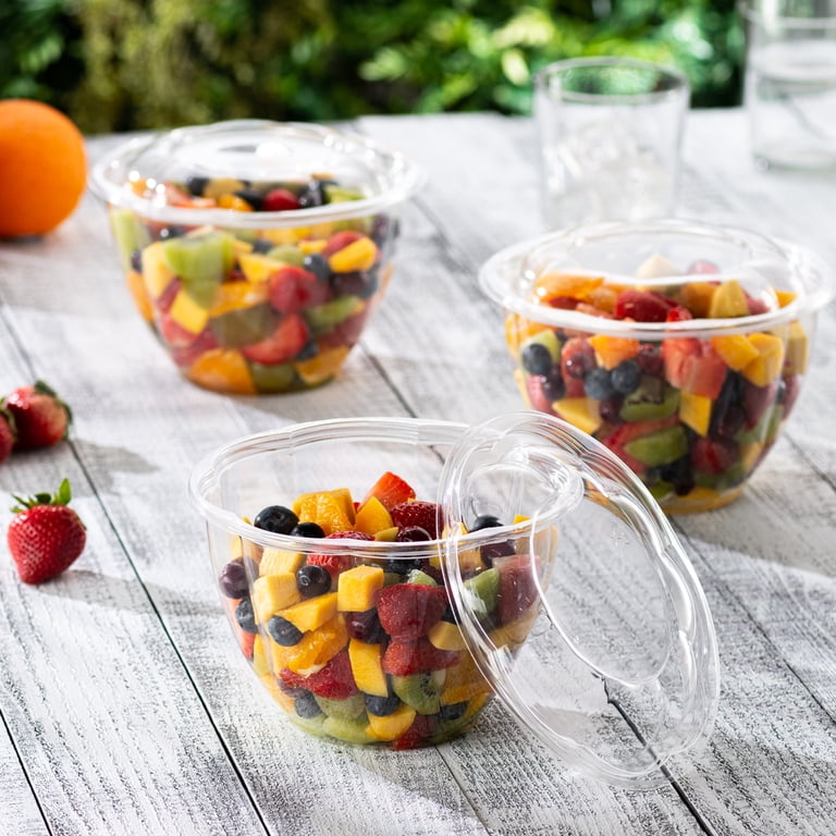 GUSTO, Disposable Salad Bowls, 48 Oz, 50-Pack with Lids - Walmart.com