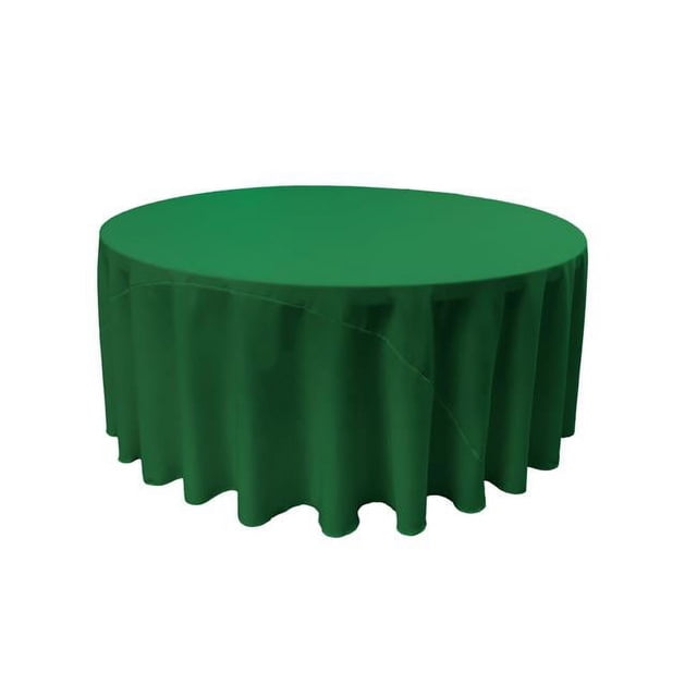 LA Linen TCpop120R-GreenEmP32 Nappe en Popeline de Polyester, Vert Émeraude - 120 Po. Rond