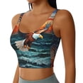 thumbnail image 2 of Fuzoiu Textured Bald Eagle Print Women's Sports Vest,U-Back Sports Tank,Gym Vests,Athletic Sleeveless Shirts,Exercise Undershirts,Yoga, Gym, and Dance Wear-Large, 2 of 8