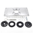 thumbnail image 1 of Router Table Insert Plate Detachable Removable Scaled Pre-drilled Plastic Rings Metal Trimming Machine Woodworking Bench Plates Accessories Black, 1 of 8