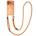 thumbnail image 2 of for iPhone 17 Magnetic Case with Stand & 8mm Shoulder Strap, Compatible with Mag-Safe, Crossbody Phone Case with Adjustable Lanyard, Shockproof Hybrid Cover for iPhone 17, Orange, 2 of 11
