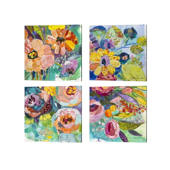 Metaverse Elizabeth St. Hilaire 'Bold Blooms' Canvas Art (Set of 4)