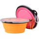 thumbnail image 2 of Paquete de 2 cuencos para perros, cuenco de viaje plegable, cuenco para perros a prueba de fugas con tapa y gancho, cuenco portátil de silicona para gatos, perros, senderismo y camping (450 JFHHH pequeña, 2 of 5
