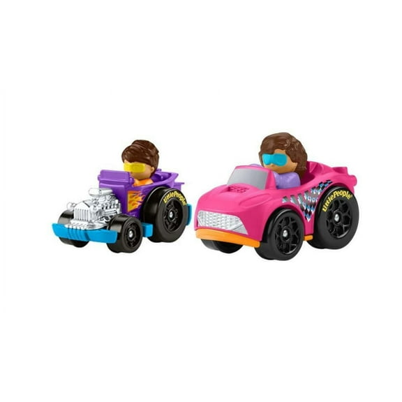 Bundle of 2 |Fisher-Price Little People Wheelies Race Car - (GMJ23 & GMJ27)