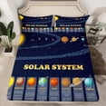 thumbnail image 2 of Solar System Fitted Sheet Full Universe Themed Bedroom Decor Bed Sheets Set,Outer Space Sheet Set for Teens Blue Space Galaxy Starry Sky Flat Sheet Planet Print Bedding Set, 2 of 4
