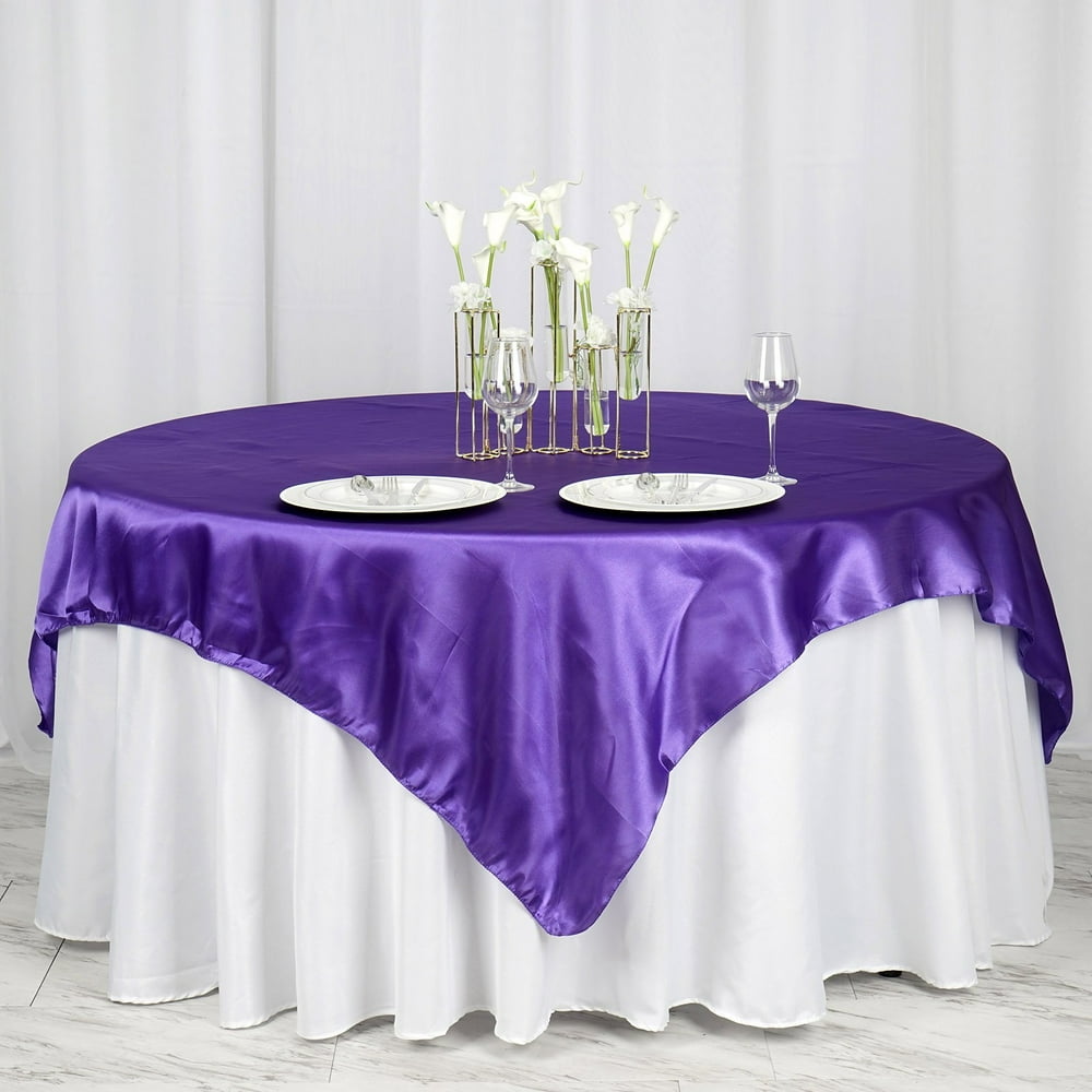 Efavormart 72" SATIN Square Table Overlay Table Toppers For Birthday Party Wedding Catering