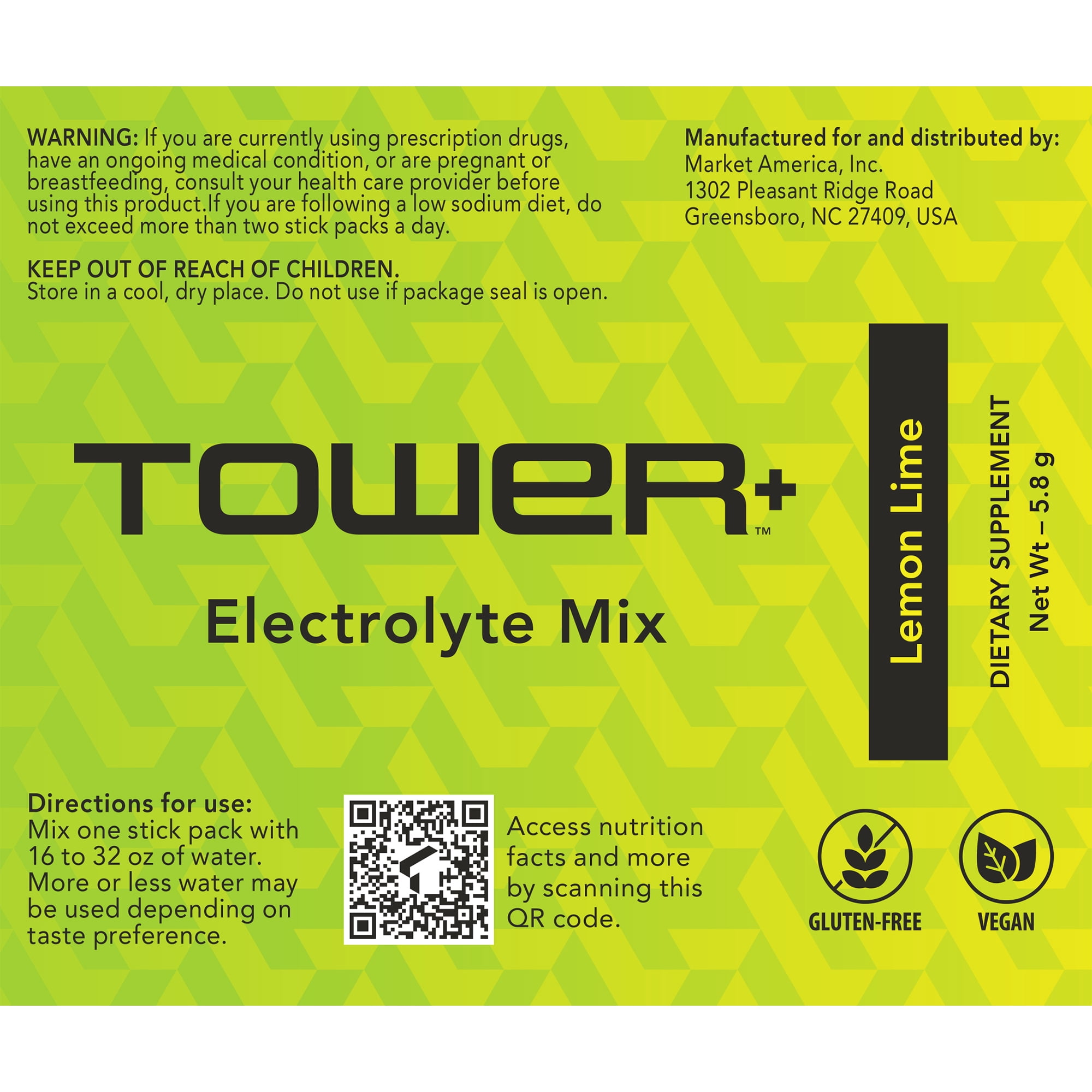 Tower+™ Electrolyte Mix – Sugar-Free Powder Mix - Fast Hydration (30 Packets)