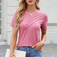 thumbnail image 2 of Yuzhih T-Shirts pour Femmes Manches Courtes Décontractés Été T-Shirts Col Rond Blouses Basiques d'Entraînement, 2 of 5