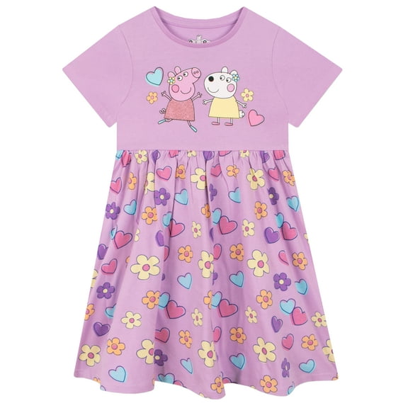 Peppa Pig Girls Dress Purple Sizes 2T - 8