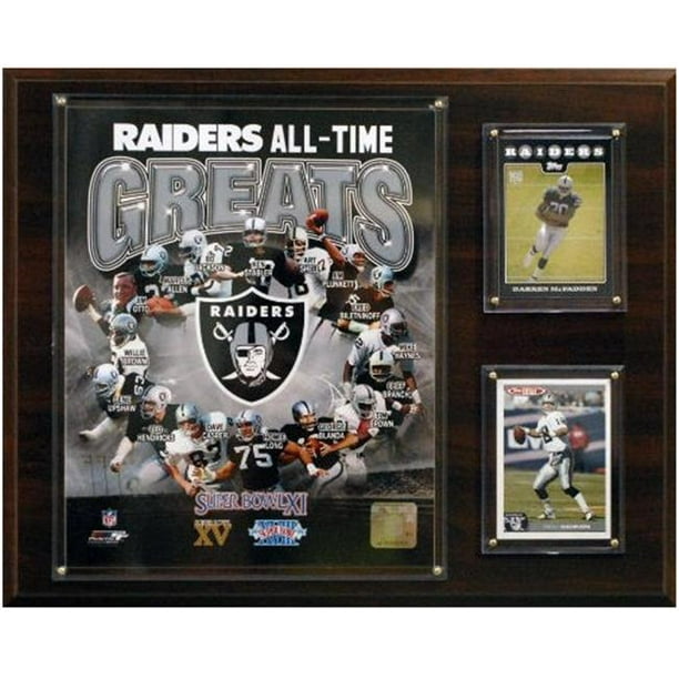 C & I Collectables 1215RAIDERSGR NFL Oakland Raiders Tous les Temps Grande Plaque Photo