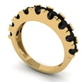 thumbnail image 2 of 1.53 ctw Wedding Band for Women - 14K Yellow Gold Natural Onyx Stackable Eternity Ring, 2 of 6