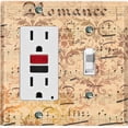 thumbnail image 1 of Metal Light Switch Plate Outlet Cover Music Note Wallpaper Damask MUS001, 1 of 13