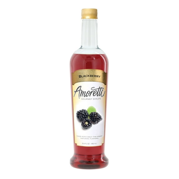Amoretti - Blackberry Gourmet Syrup, 94 Servings Per Bottle (750 ml), for Flavoring Coffees, Cocktails, and other Beverages, Gluten Free, GMO/GEO Free, Preservative Free